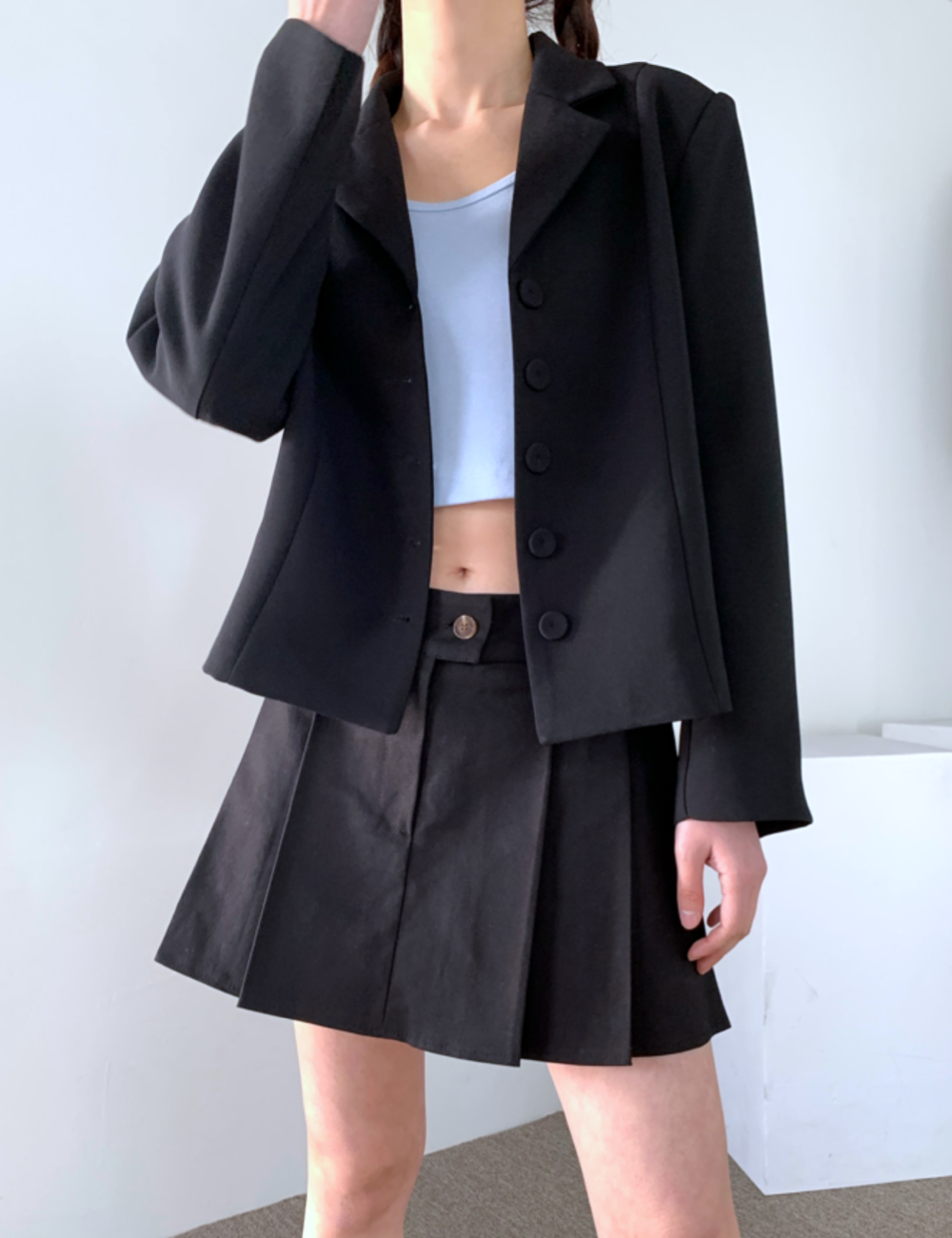 minimal cotton skirt (블랙)
