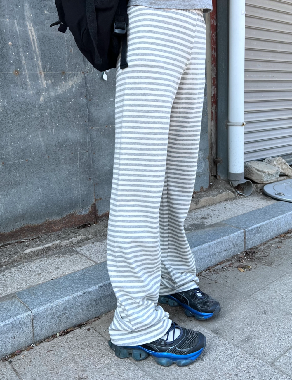 stripe banding pants (그레이)
