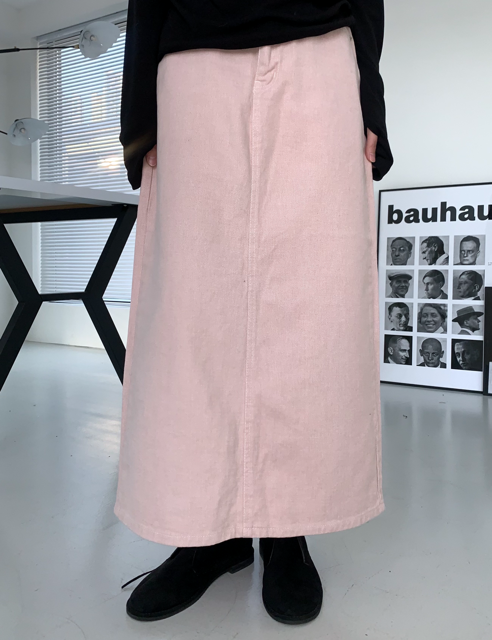 common long skirt (핑크)