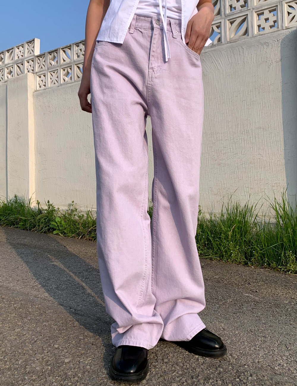 pale color cotton pants (보라)