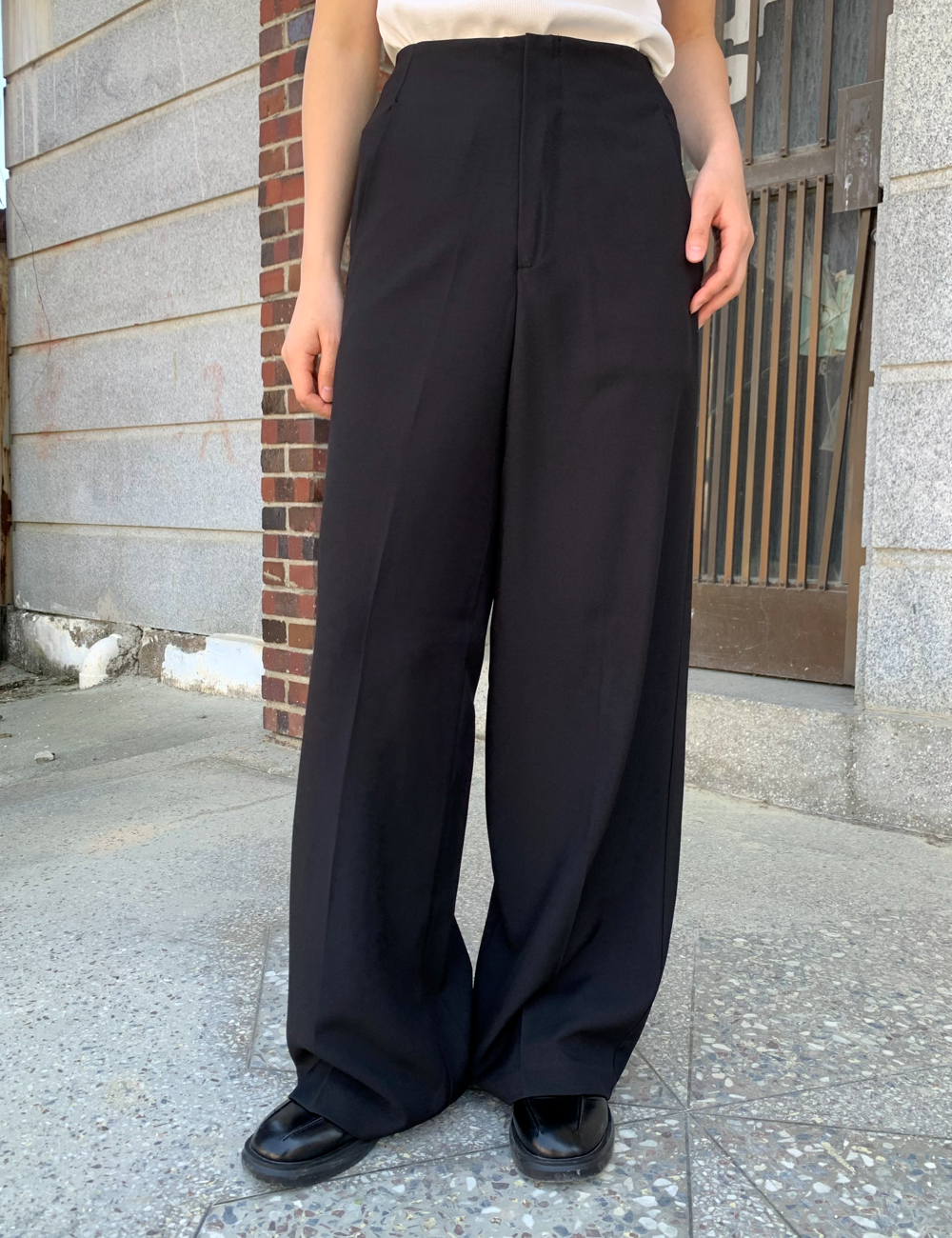 formal wide slacks (블랙)
