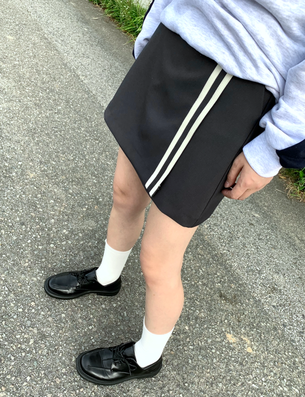 track mini skirt (그레이)