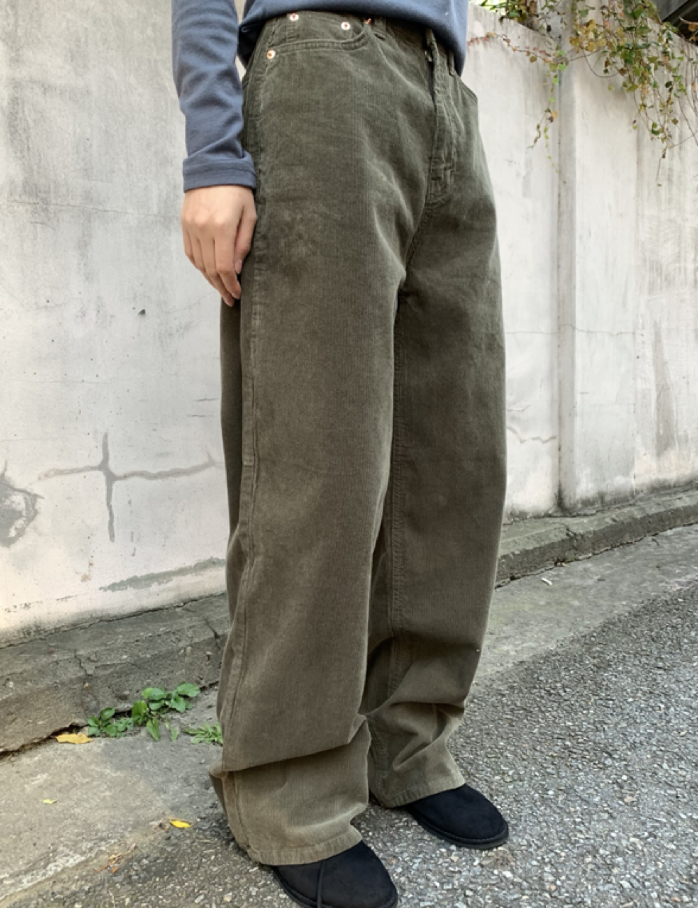 vintage corduroy pants (카키)