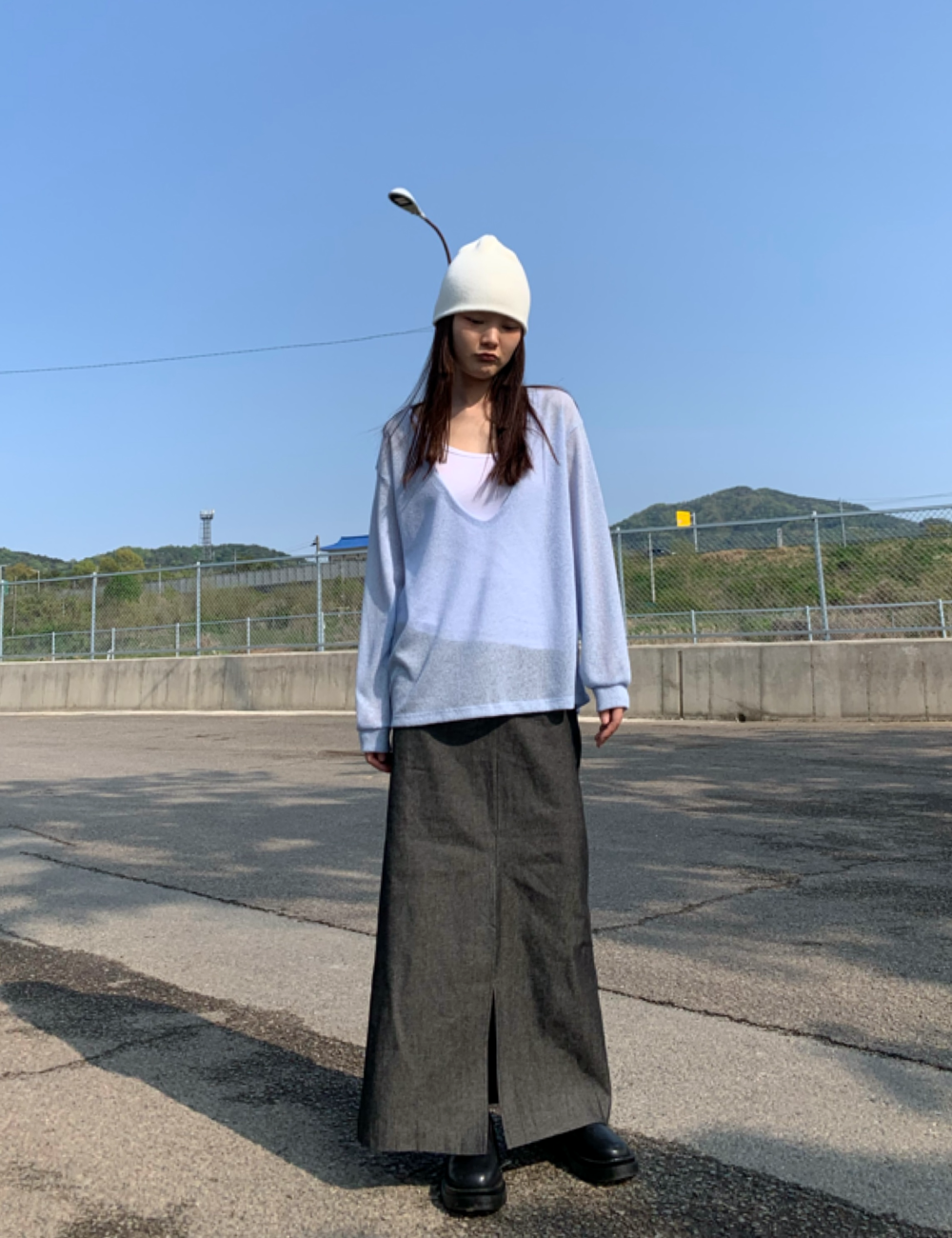 summer long skirt (블랙)
