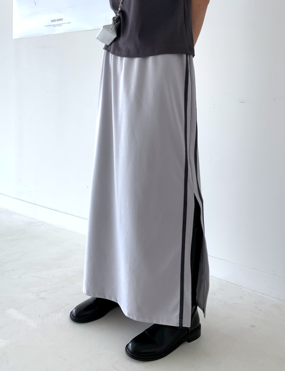 side line long skirt (그레이)