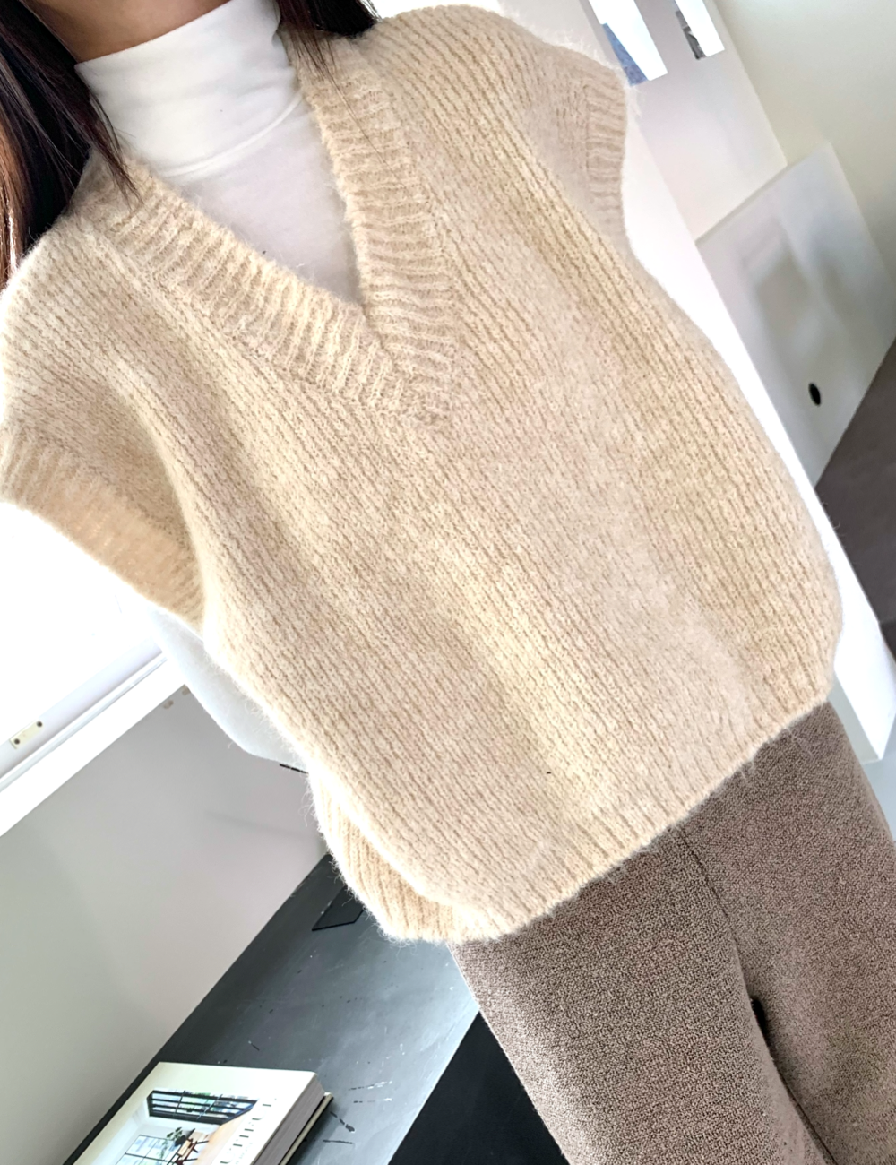 alpaca knit vest (아이보리)
